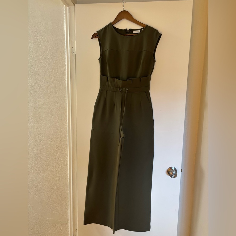 Olive Green Sleeveless Jumpsuit